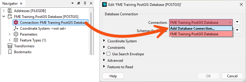 Fixing database reference